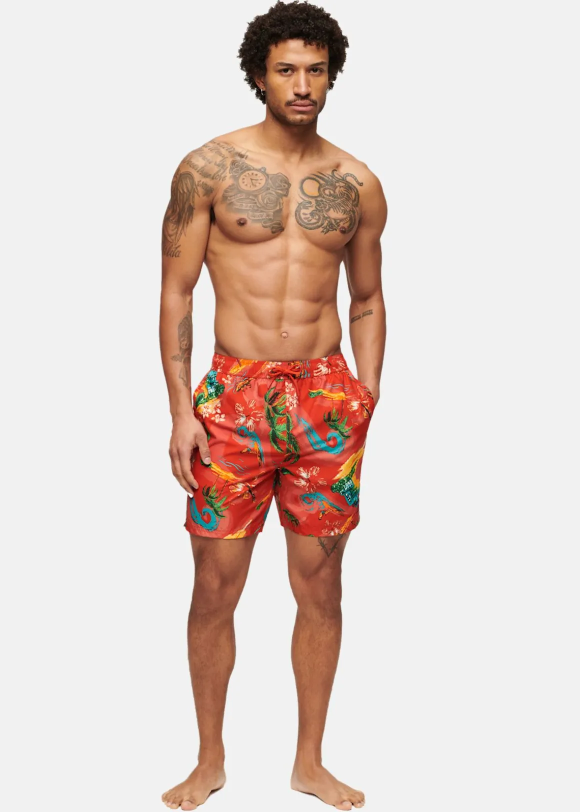 HAWAIIAN PRINT 17" SWIM SHORT