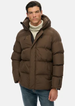 HOODED 5 BAFFLE SPORTS PUFFER
