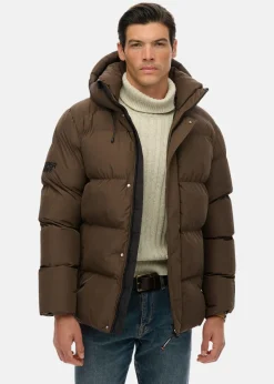 HOODED 5 BAFFLE SPORTS PUFFER