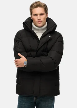 HOODED 5 BAFFLE SPORTS PUFFER