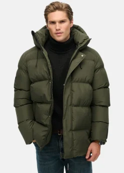 HOODED 5 BAFFLE SPORTS PUFFER