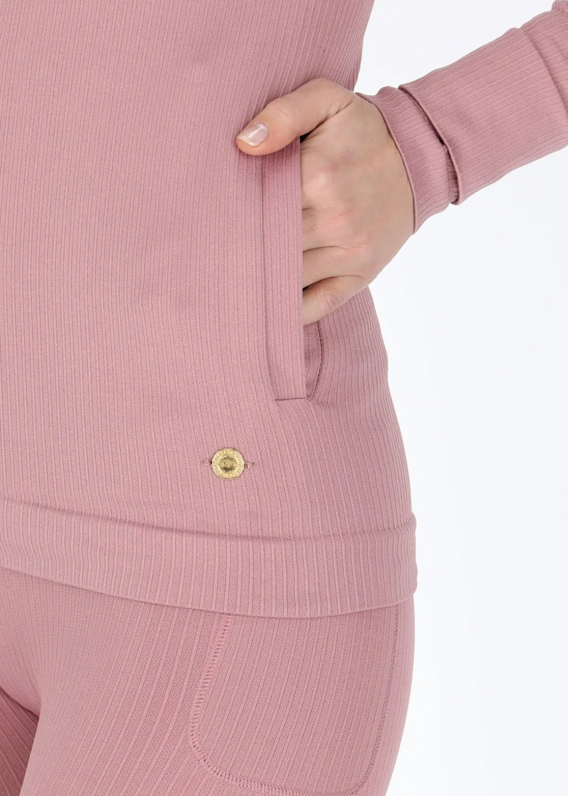 Ribbed Seamless Fullzip Hood W